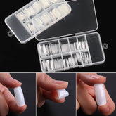 100pcs Long Almond Coffin French Fake Nails Half Full Cover Nail Art Extension Tips Claw False Nail Artificial Tips